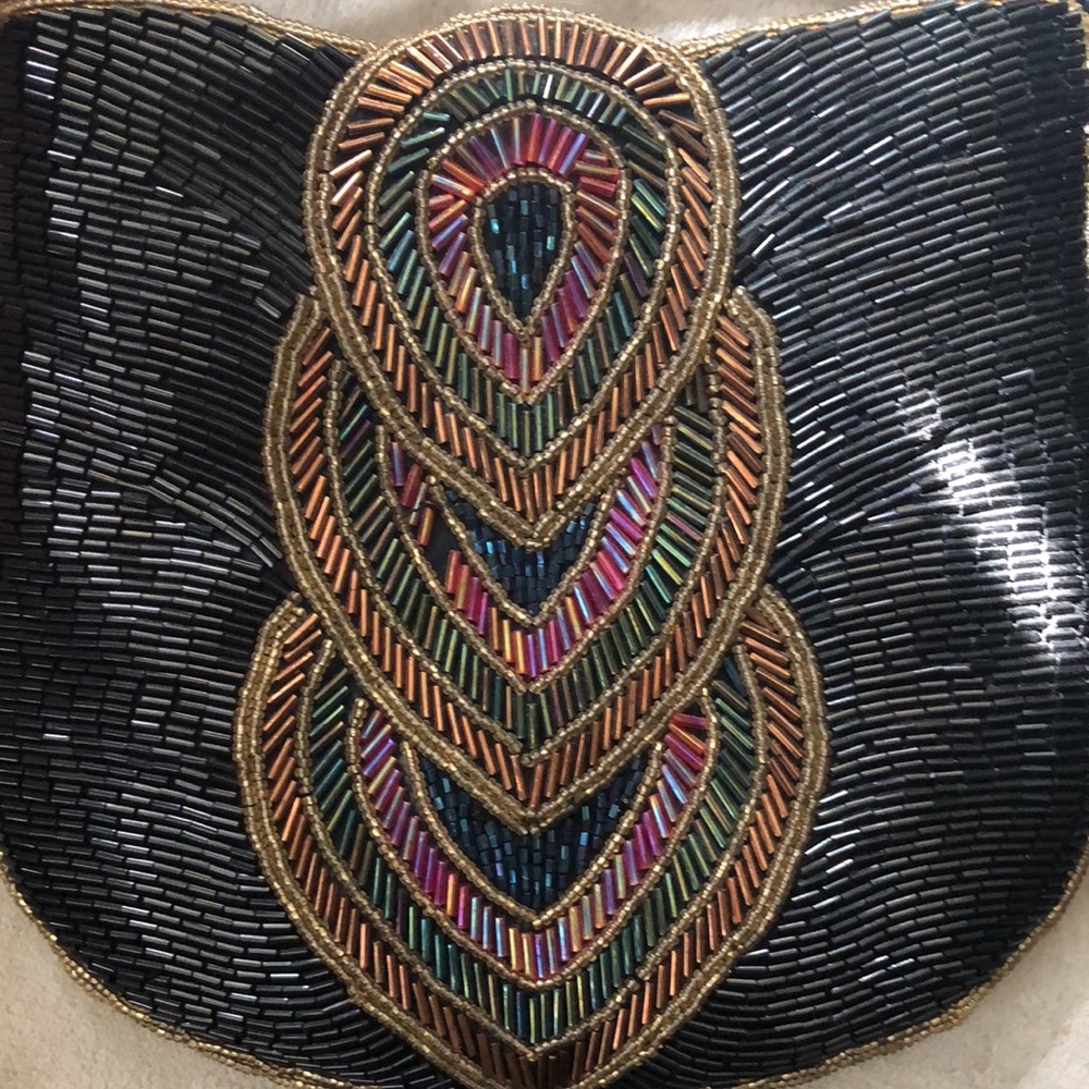 Beaded Peacock Feather Purse - Picture 2 of 4